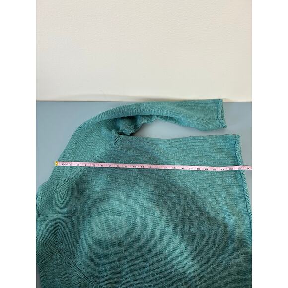 L.L.Bean Turquoise Cotton Knit Roll Neck Sweater-L - Picture 7 of 7